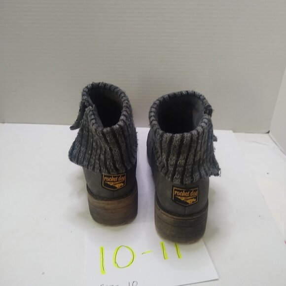 Rocket Dog Boots Womens 8 Bentley Ankle Bootie Gray Side Zip Block Heels - Picture 3 of 7